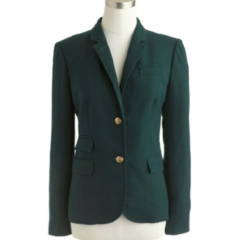 J. Crew Italian Wool Flannel Schoolboy Blazer 00